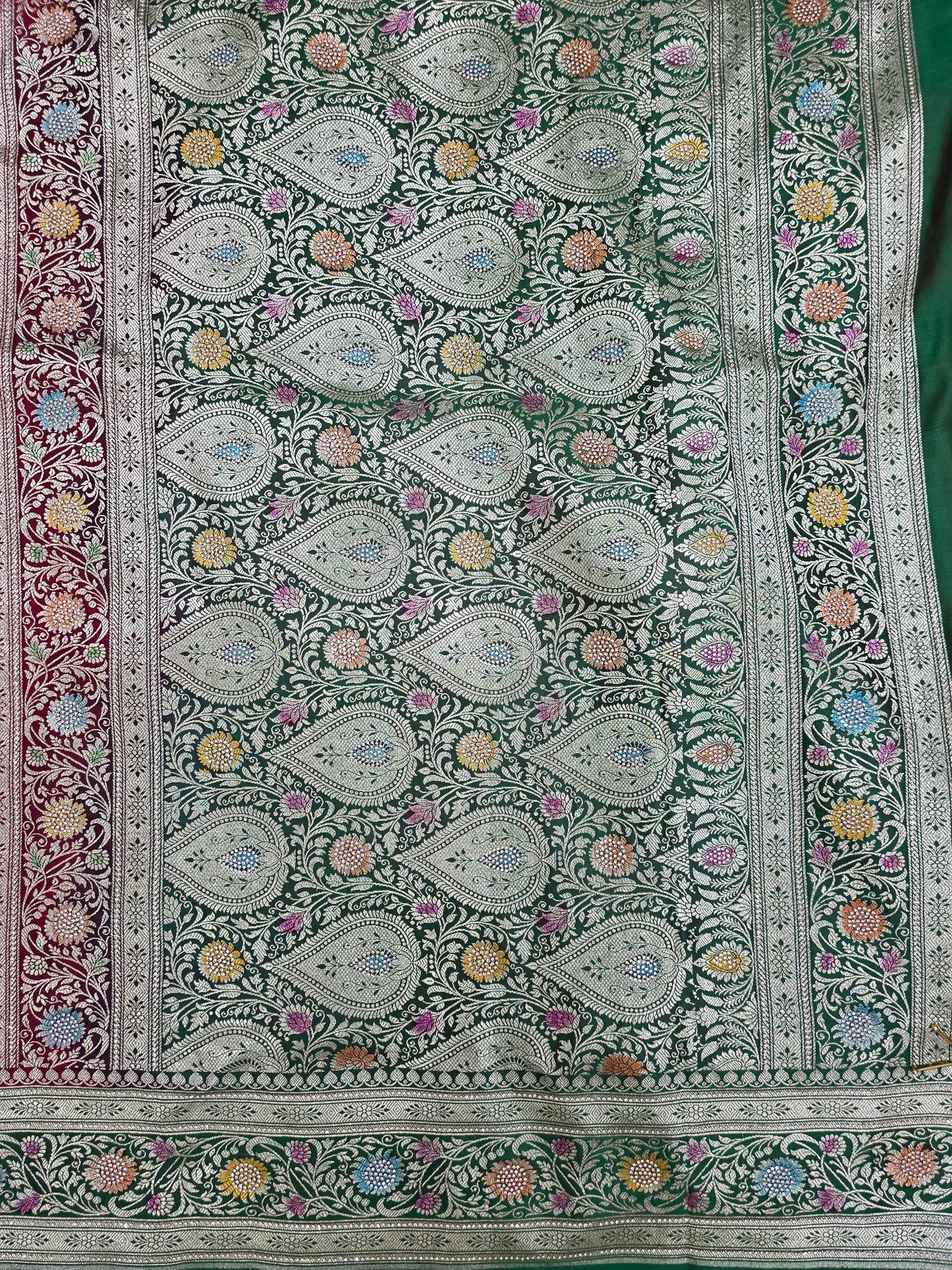 Maroon Zarkan Banarasi Katan Saree