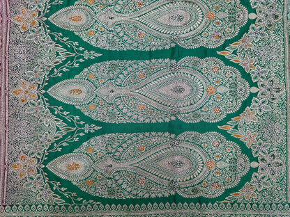 Maroon Katdana Swarovski Banarsi Katan Saree