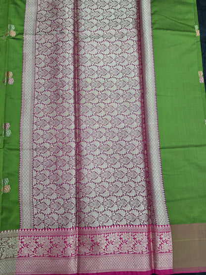 Green Banarasi Katan Saree