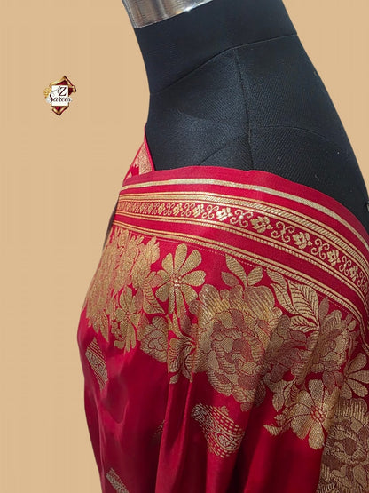 Red Banarasi Mashru Saree