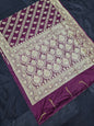 Wine Zardozi Zarkan Banarasi Katan Saree