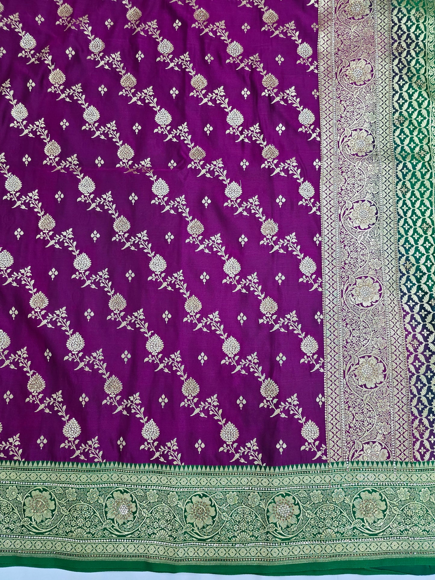 Purple Zarkan Swarovski Banarasi Saree