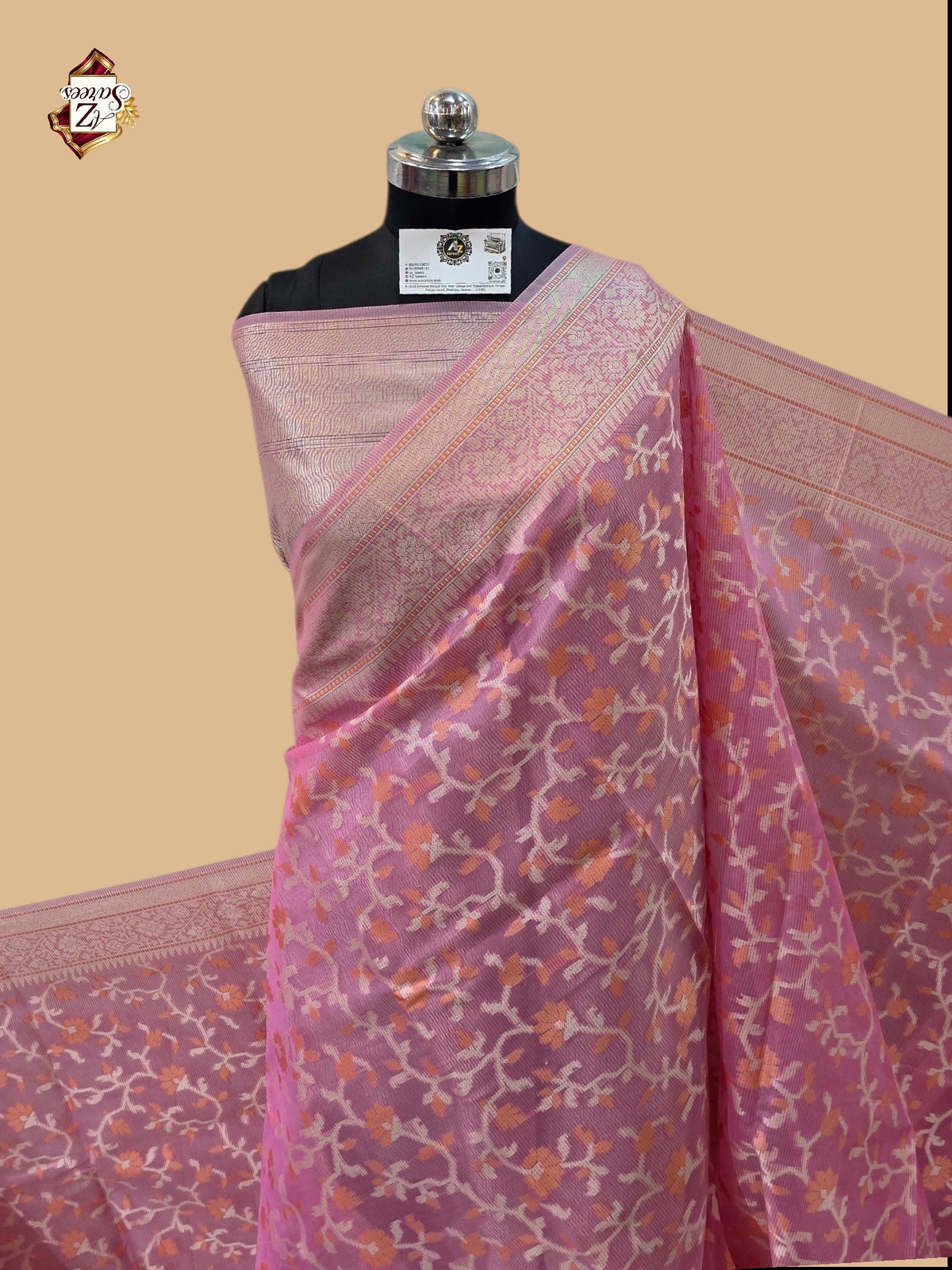 Pink Banarasi Silk Saree