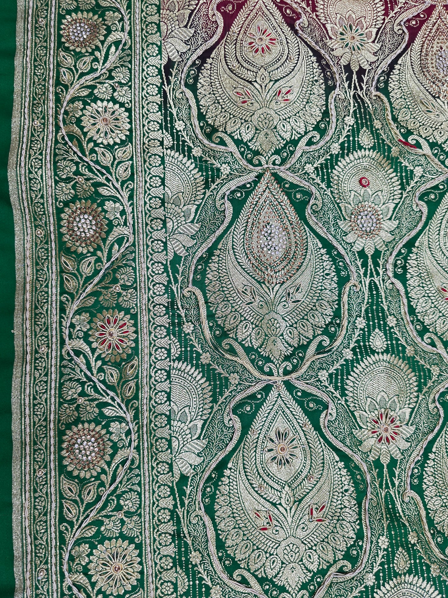 Maroon Zardozi Zarkan Banarasi Saree