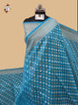 Blue Banarasi silk saree