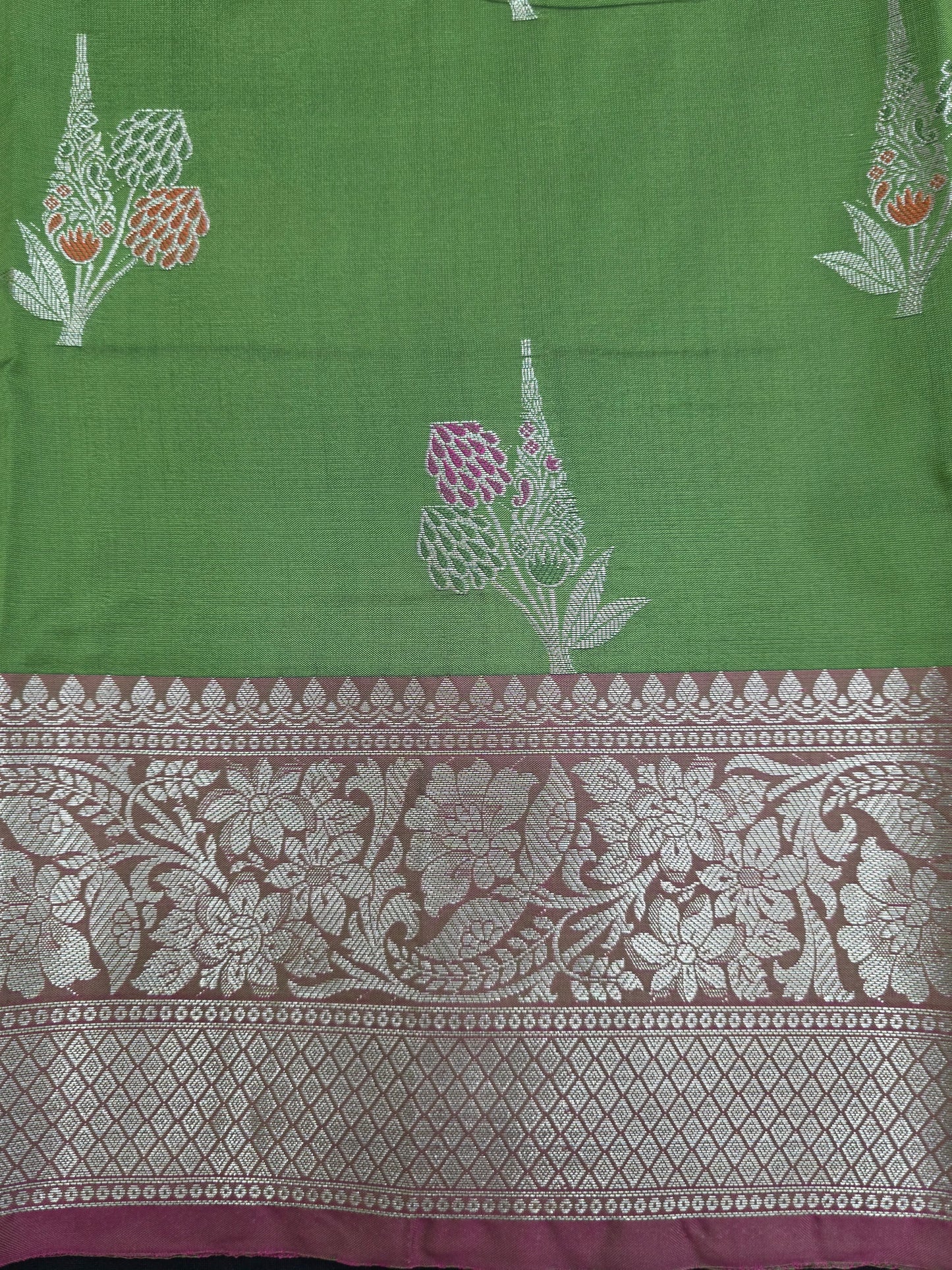Green Banarasi Katan Saree