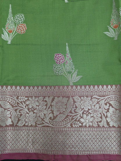 Green Banarasi Katan Saree