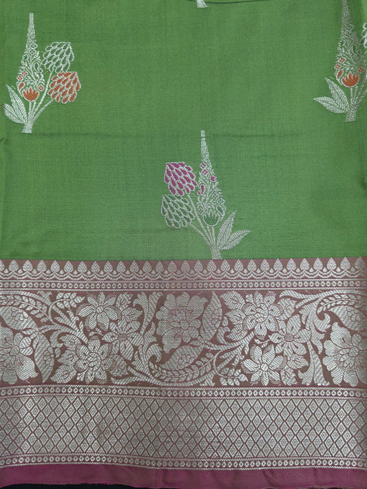 Green Banarasi Katan Saree