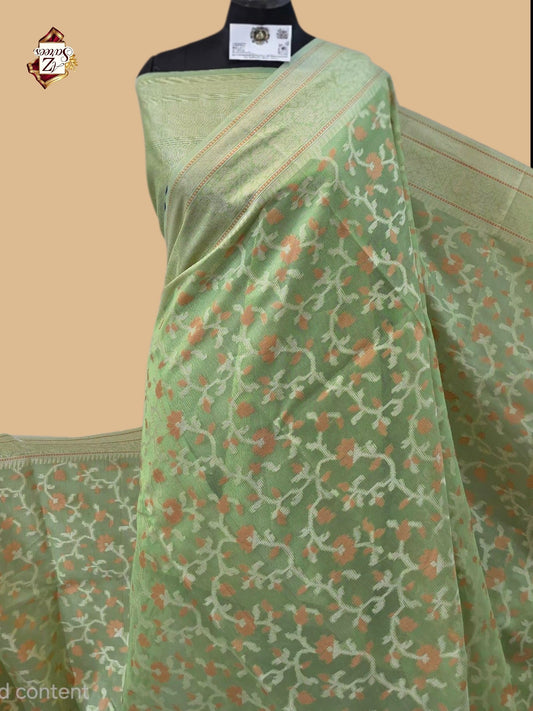 Sea Green Banarasi Silk Saree