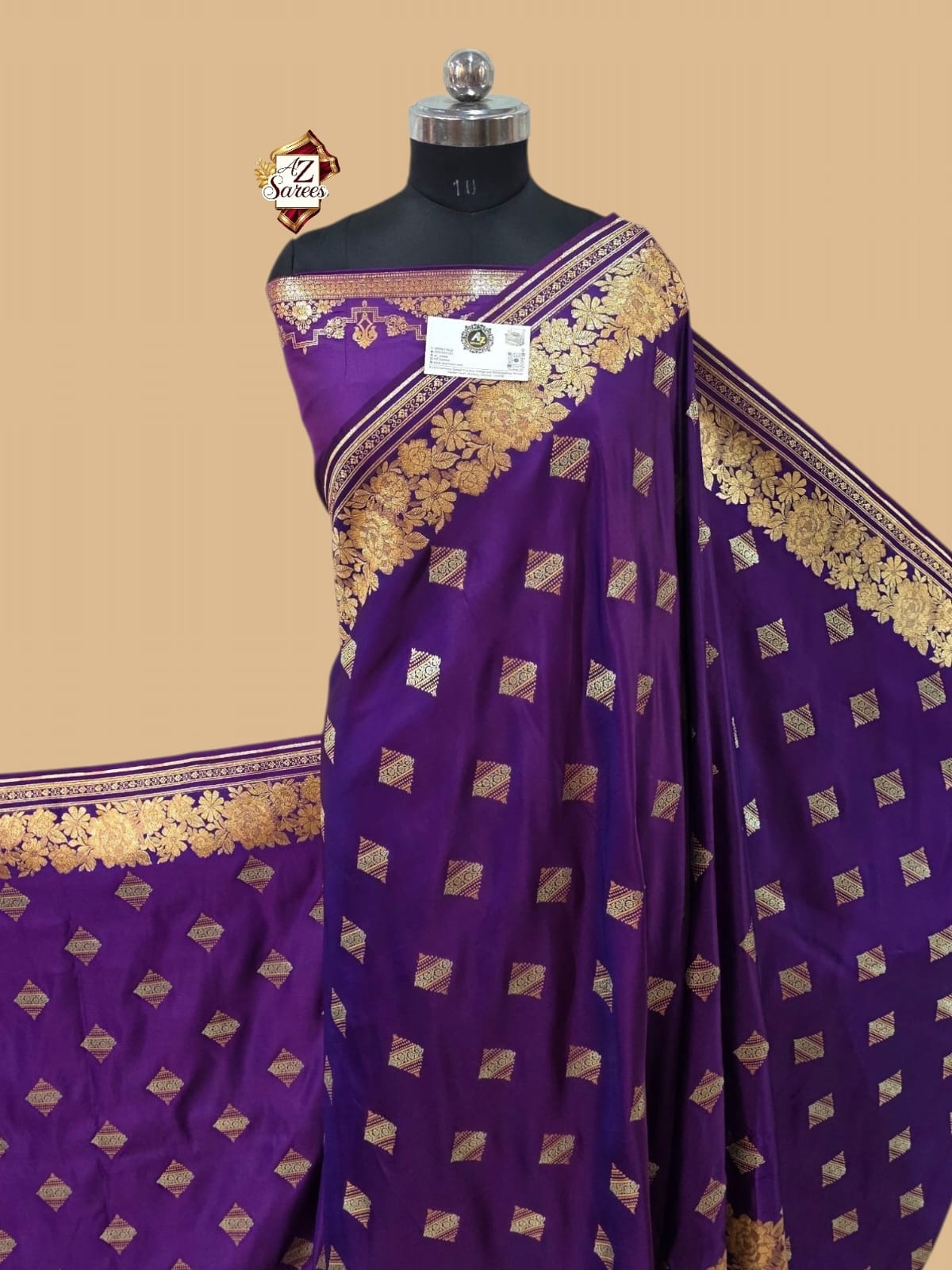 Purple Banarasi mushru Silk
