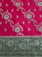 Red Swarovski Banarasi katan silk Saree