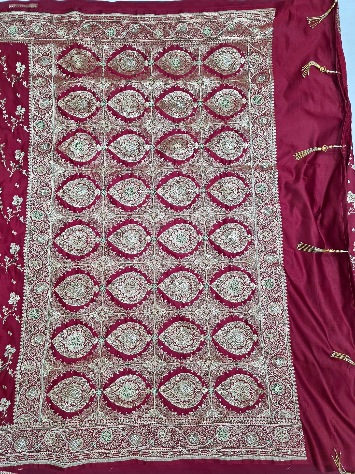 Maroon Zardozi Zarkan Banarasi Saree