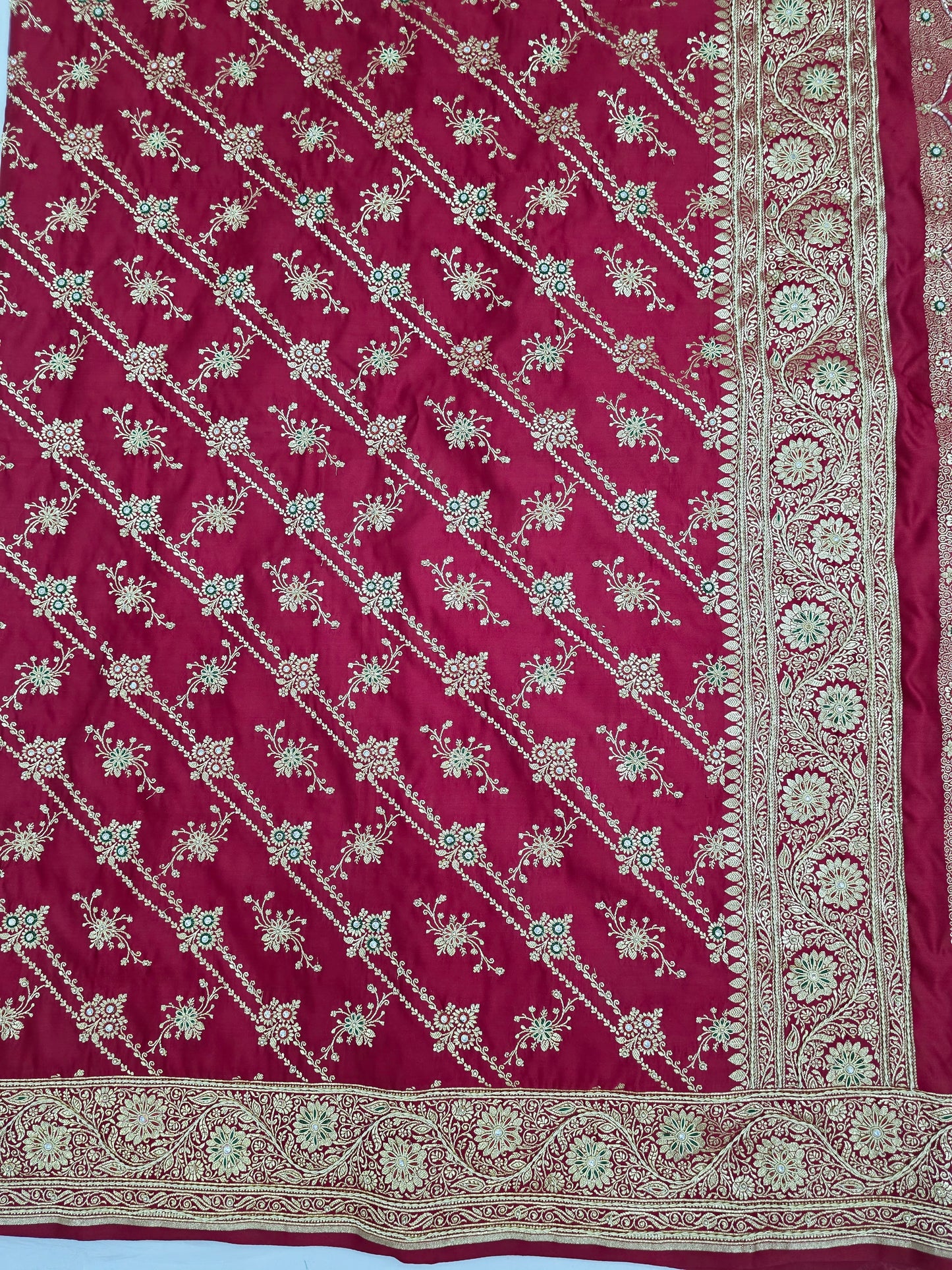 Maroon Zardozi Zarkan Banarasi Saree