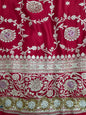 Red Zarkan Swarovski Banarasi Katan Saree