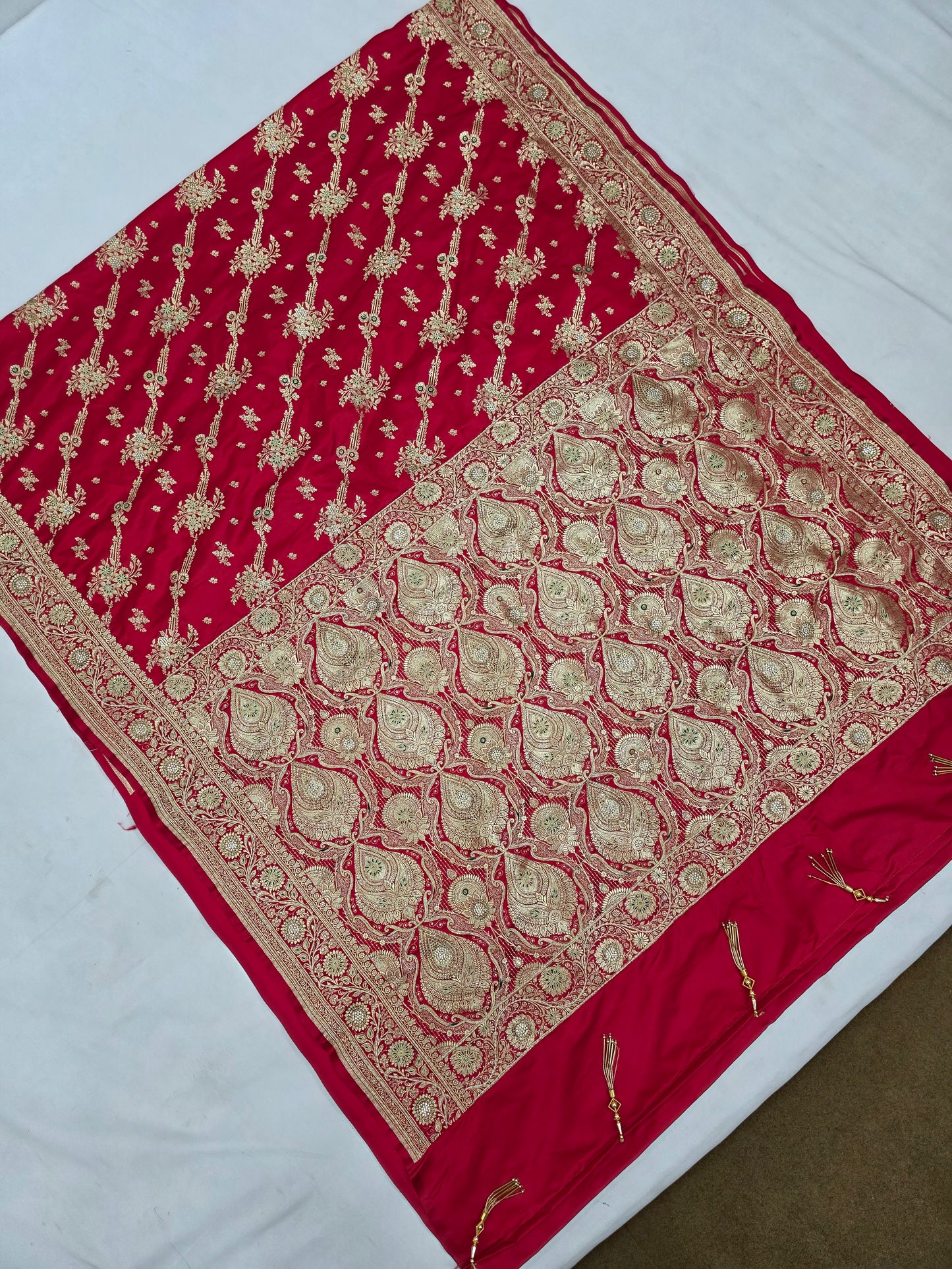 Red Zardozi Zarkan Banarasi Saree