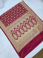 Maroon katdana swarovski Banarsi Katan Saree