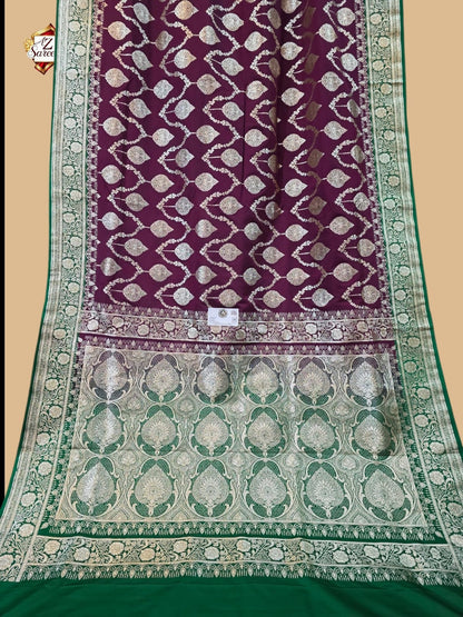 Wine Banarasi Katan Saree