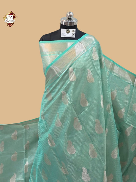 Sea Green Tissue Banarasi