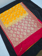 Yello Zarkan Swarovski Banarasi Katan Saree
