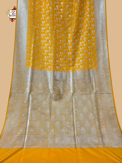 Yellow Banarasi Katan Saree
