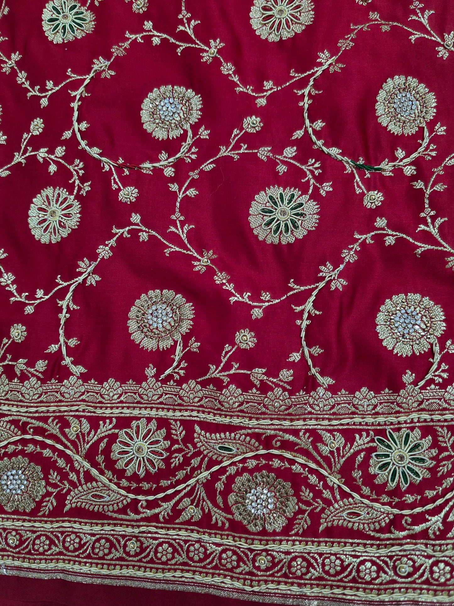 Maroon Zardozi Zarkan Banarasi Saree