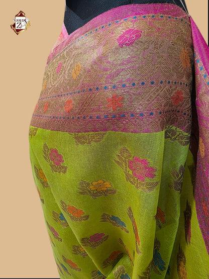 Green Banarasi Silk Saree