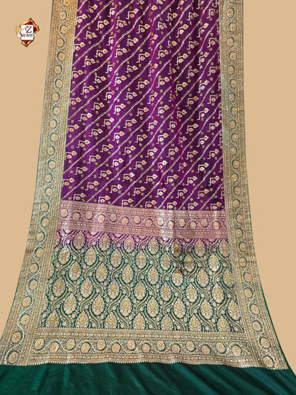 Purple Banarasi silk saree