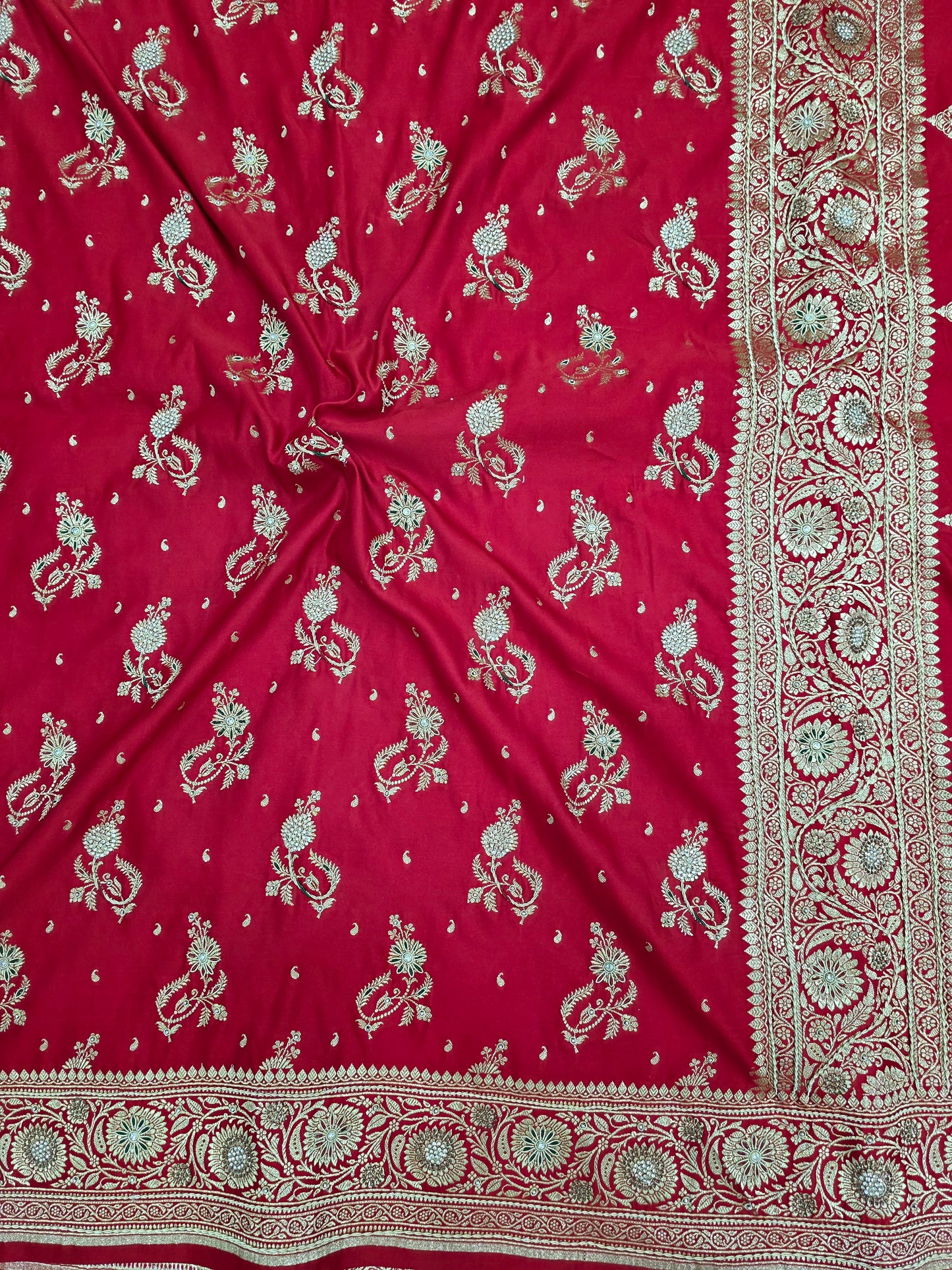 Red Zardozi Zarkan Banarasi Saree