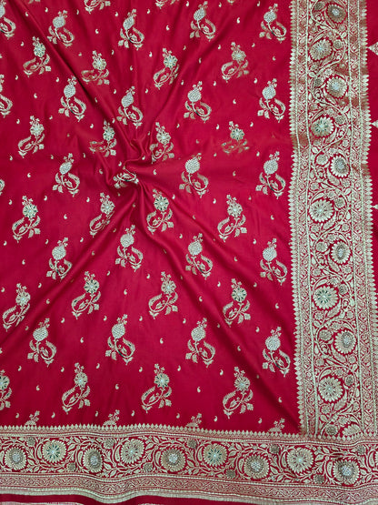 Red Zardozi Zarkan Banarasi Saree