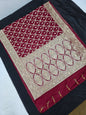 Maroon Zardozi Zarkan Banarasi Katan Saree