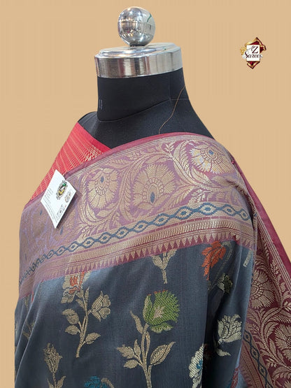 Grey Banarasi Meenakari
