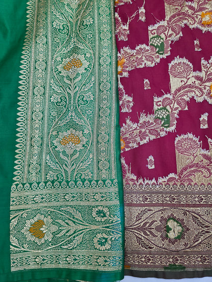Maroon Cutdana Banarasi Saree