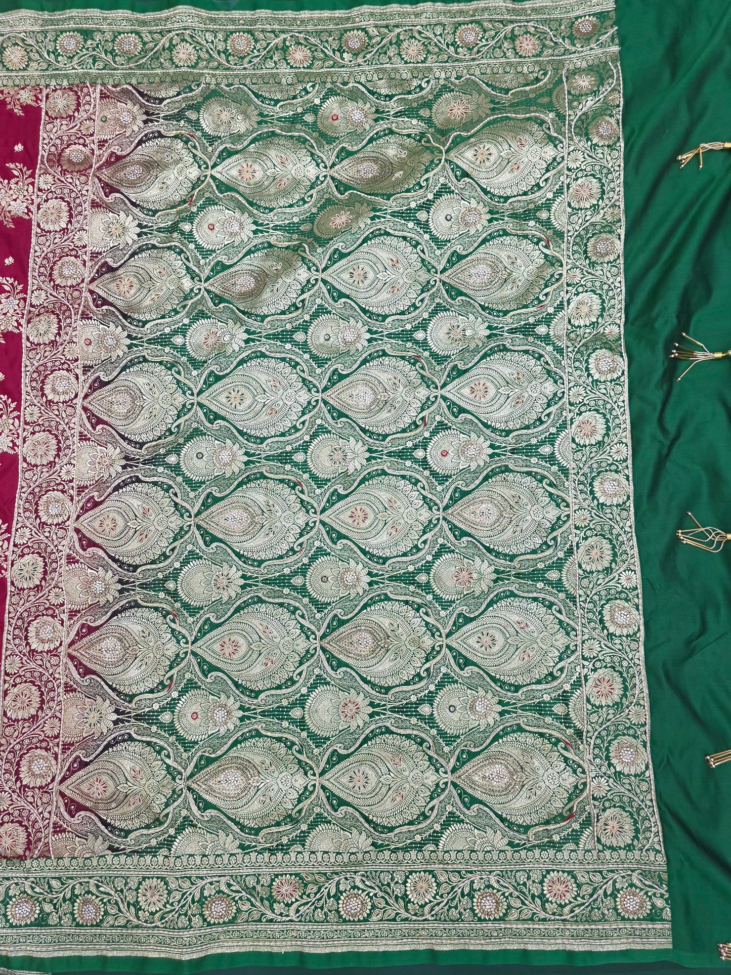 Maroon Zardozi Zarkan Banarasi Saree