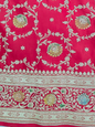 Red Zarkan swarovski Banarasi Katan Saree