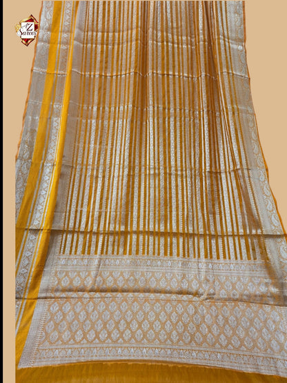 Mustard Banarasi silk saree