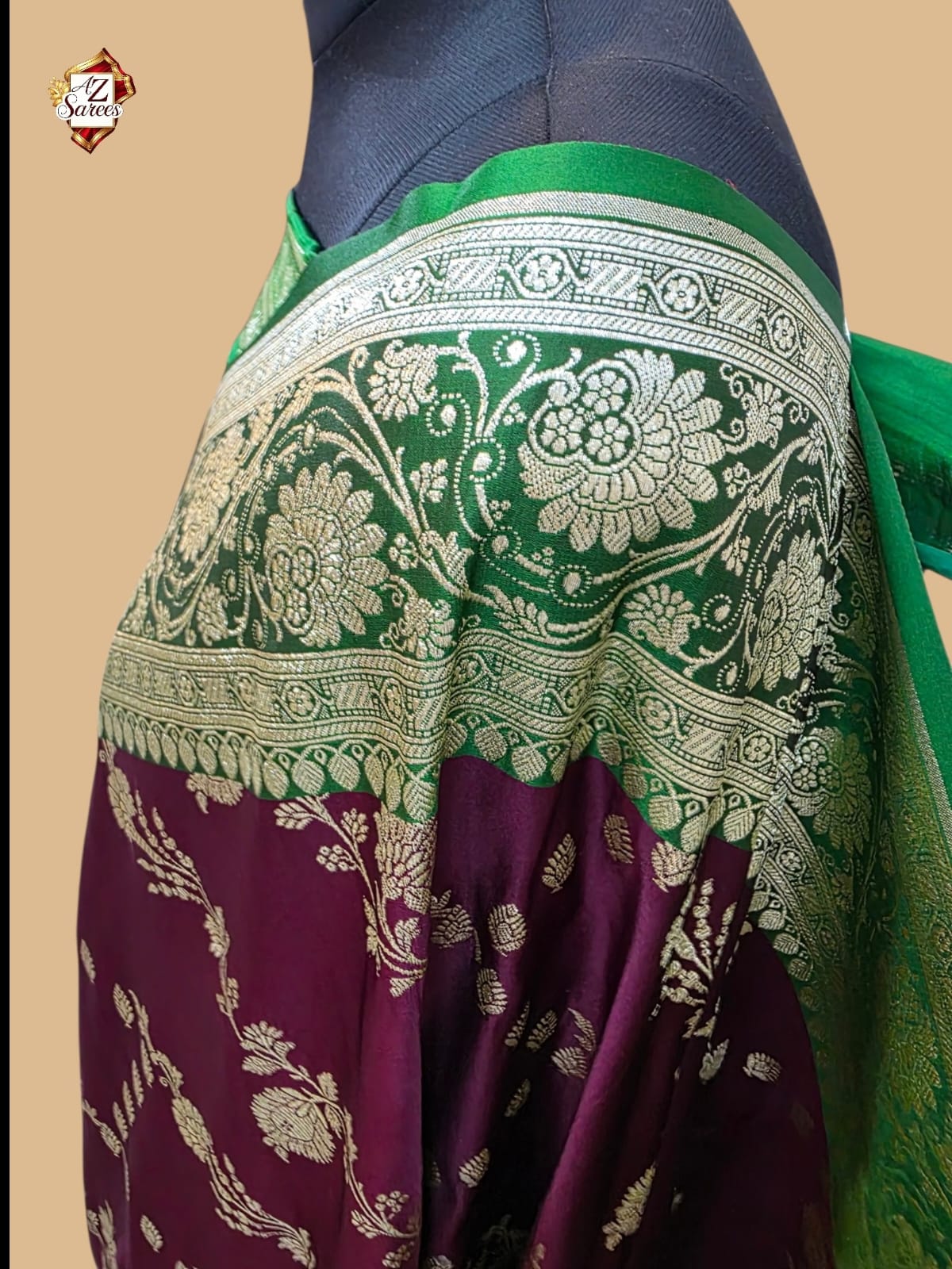 Wine Banarasi Katan Silk