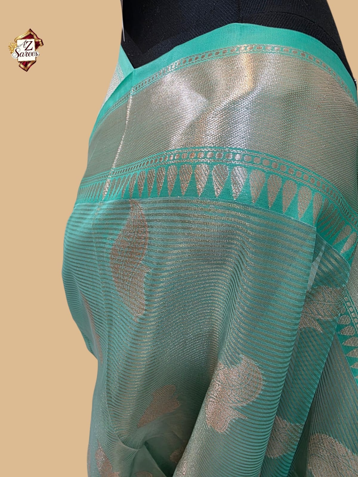 Sea Green Tissue Banarasi