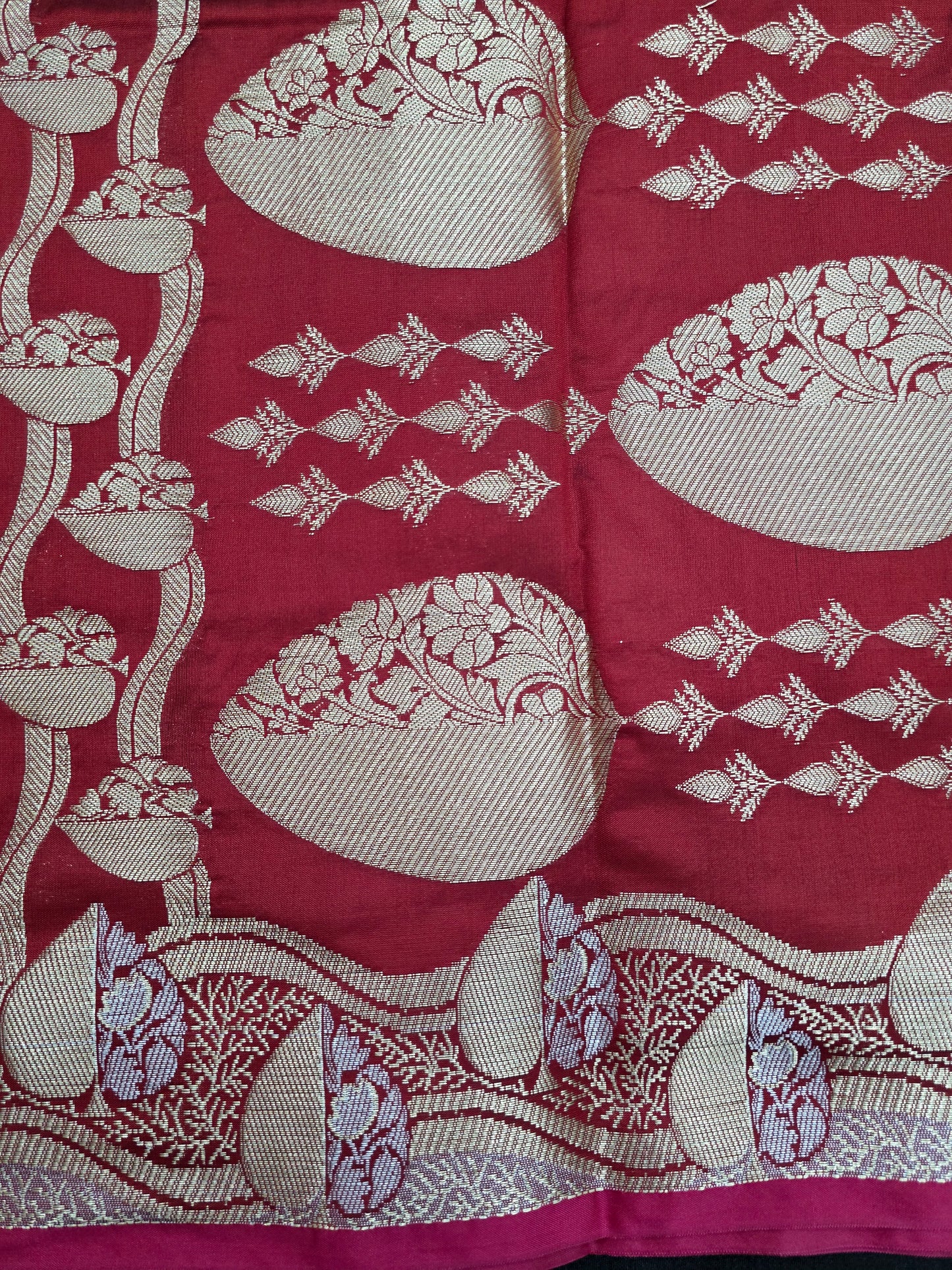 Red Banarasi Katan Saree