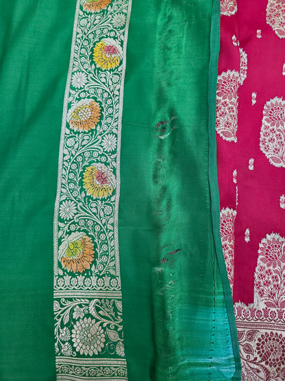 Maroon Mina Kari Zarkan Swarovski Banarasi Saree