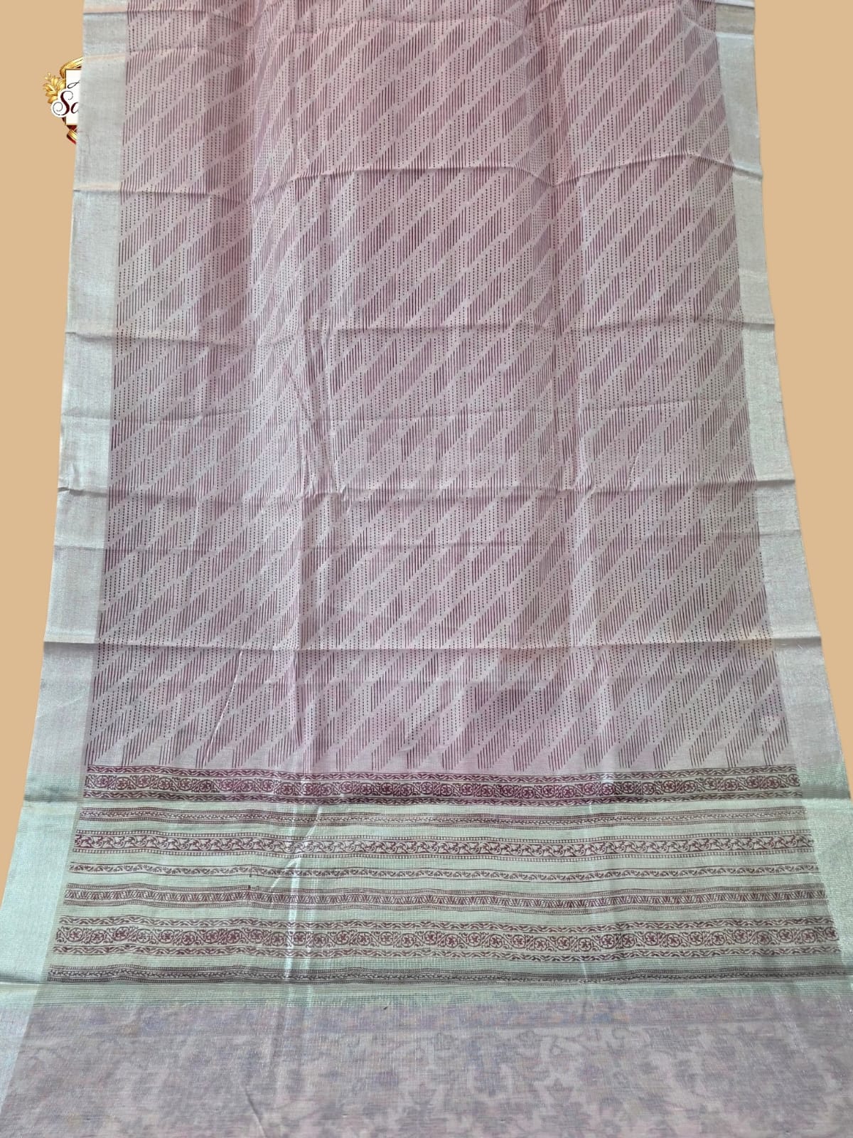 Pink Banarasi printed saree