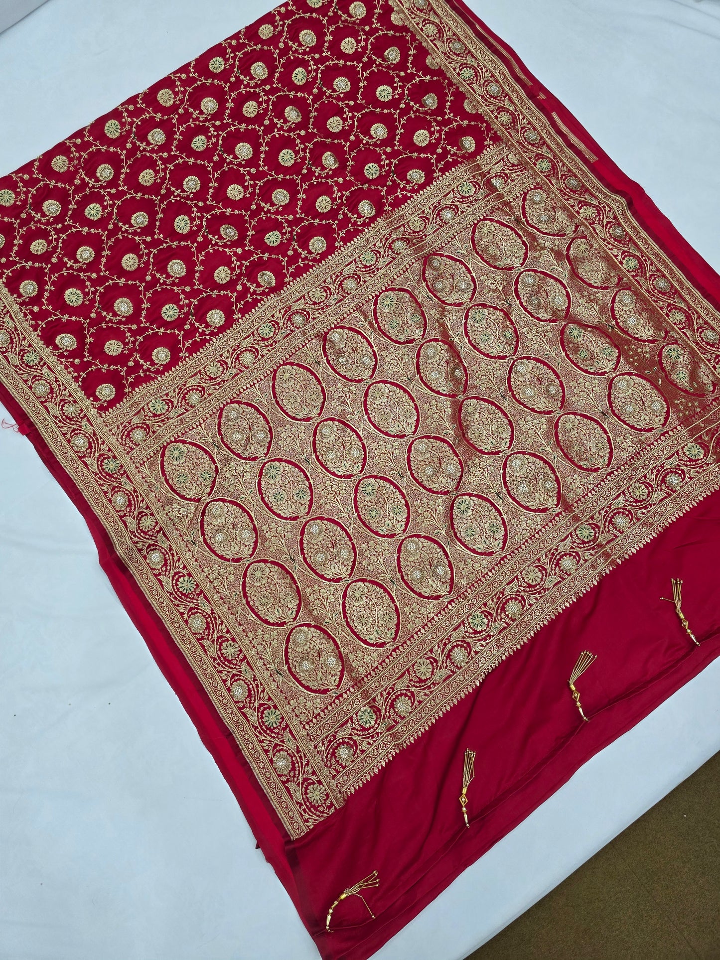 Maroon Zardozi Zarkan Banarasi Saree