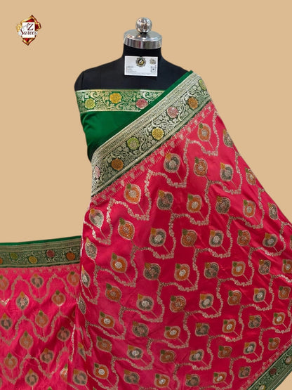 pink Banarasi zarkan Saree