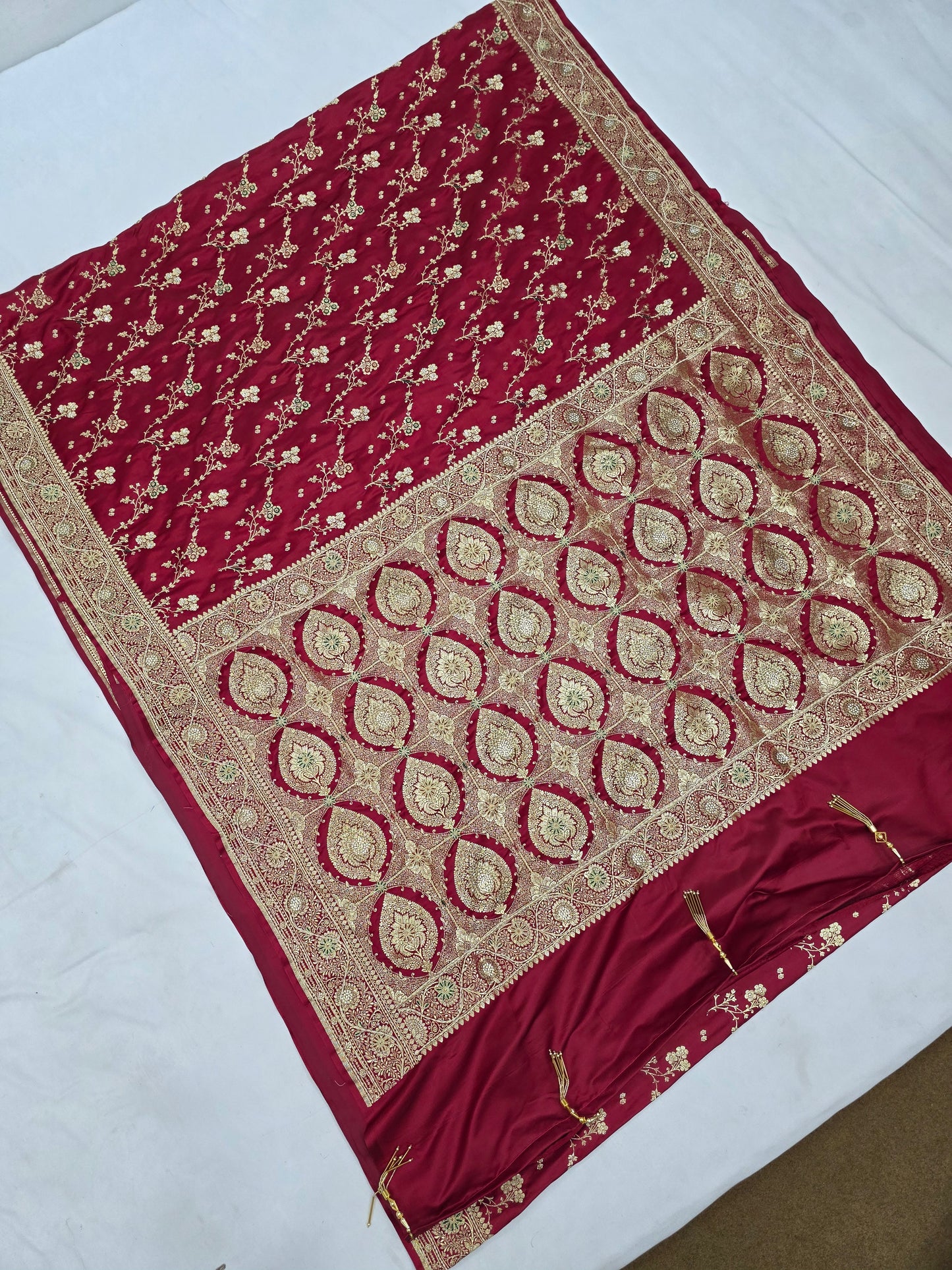 Maroon Zardozi Zarkan Banarasi Saree
