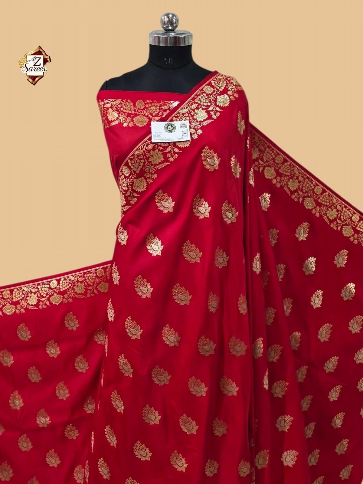 Red Banarasi Mashru silk