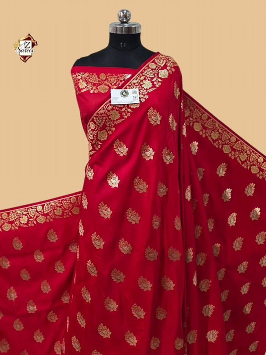 Red Banarasi Mashru silk