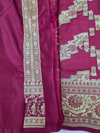 Maroon Moti Banarasi Saree