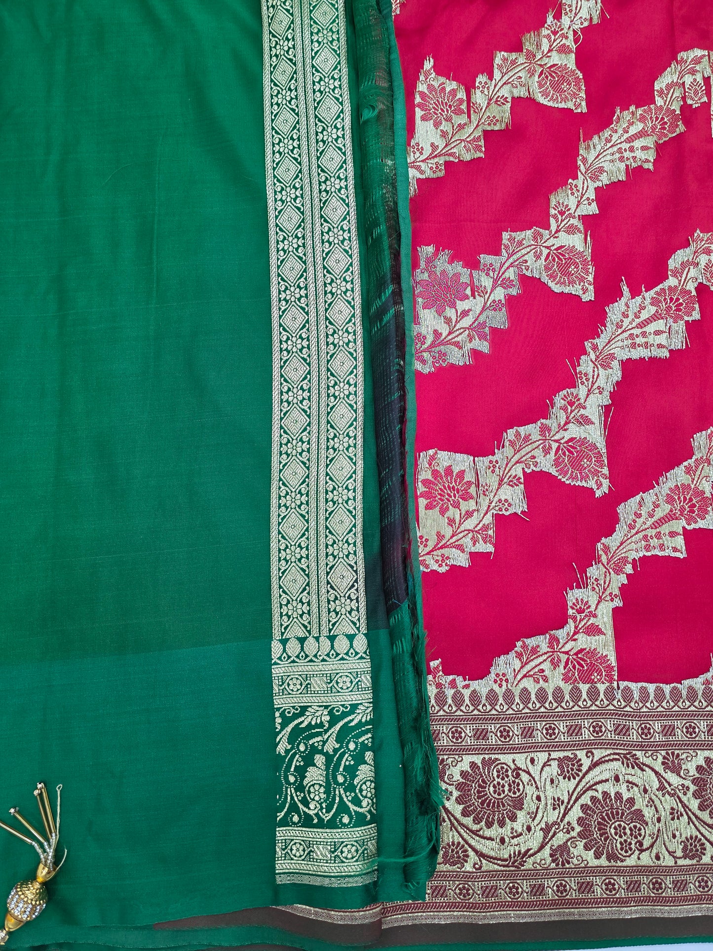Red Zarkan Swarovski Banarasi Saree