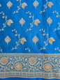 Blue Zarkan Swarovski Banarasi silk Saree