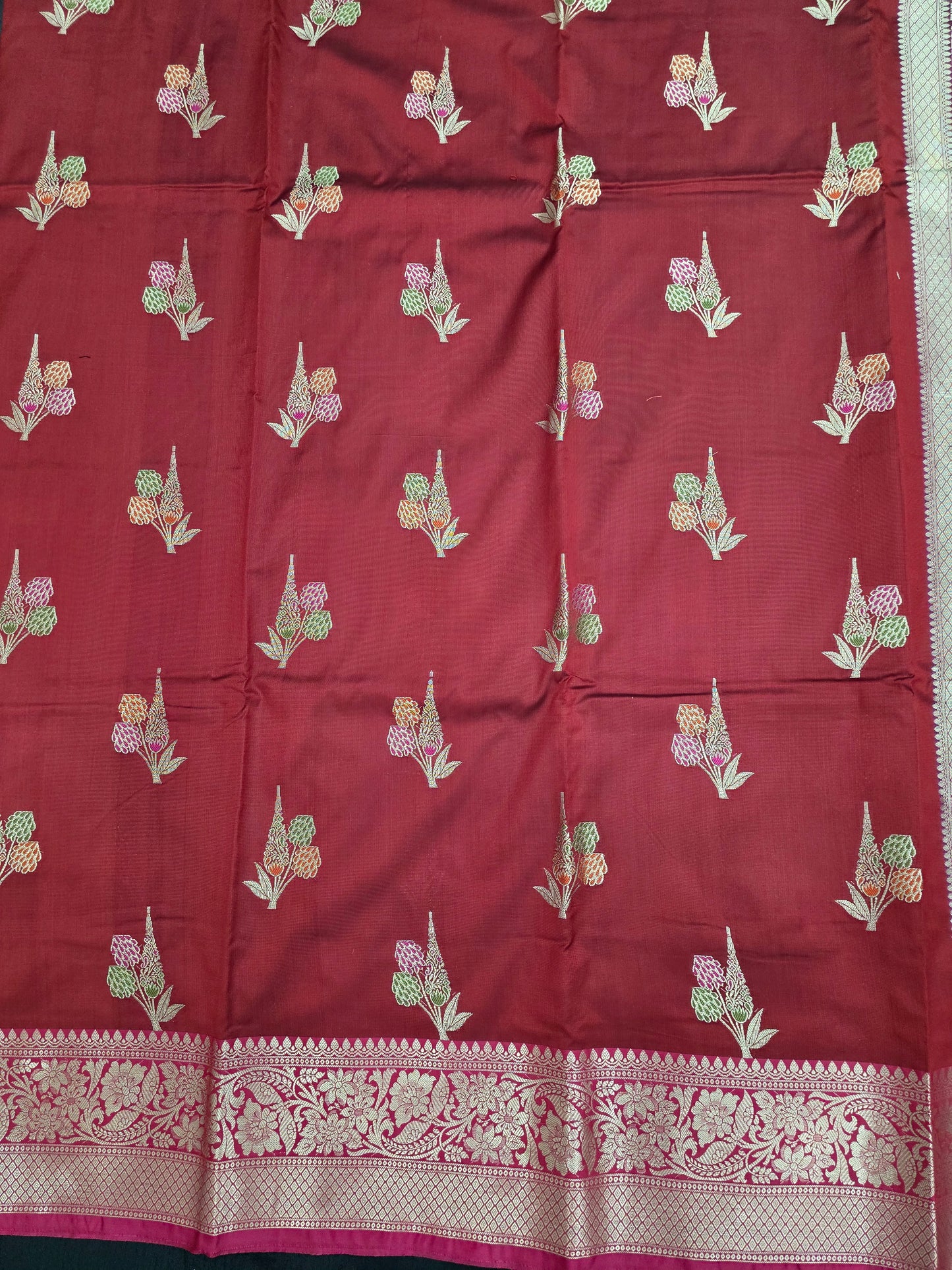 Red Banarasi Katan Saree