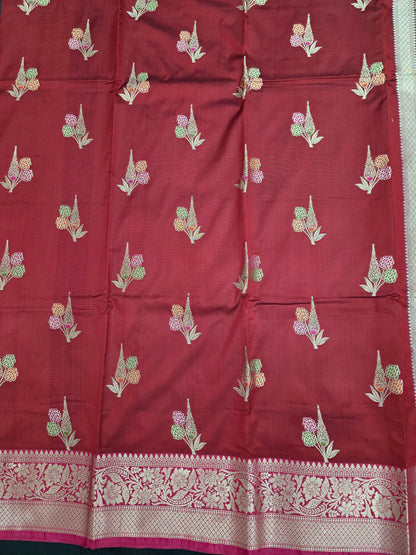 Red Banarasi Katan Saree
